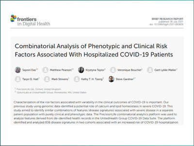 Combinatorial Analysis of Phenotypic and Clinical Risk Factors Associated With Hospitalized COVID-19 Patients