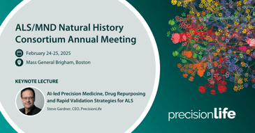 PrecisionLife CEO, Steve Gardner, presents the keynote lecture at the ALS/MND Natural History Consortium Annual Meeting in Boston