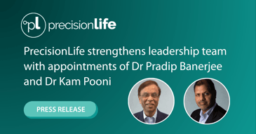 PrecisionLife strengthens leadership team with appointments of Dr Pradip Banerjee and Dr Kam Pooni
