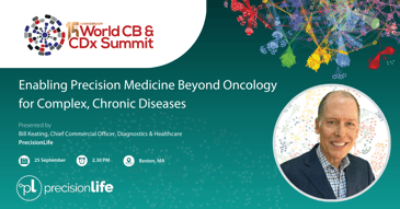 Bill Keating, Chief Commercial Officer, Diagnostics & Healthcare at PrecisionLife, presenting at the World CB & CDx Summit 2025